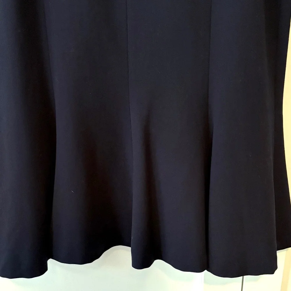 Lauren Ralph Lauren Navy Midi Office Classic Wool Trumpet Skirt in Size 12